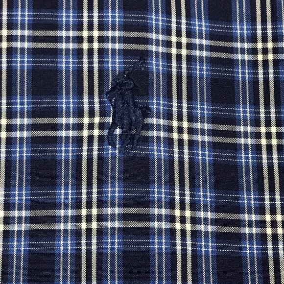 Ralph Lauren Shirt Mens Medium Blue Plaid Blake Button Down Cotton Long Sleeve - Picture 3 of 10